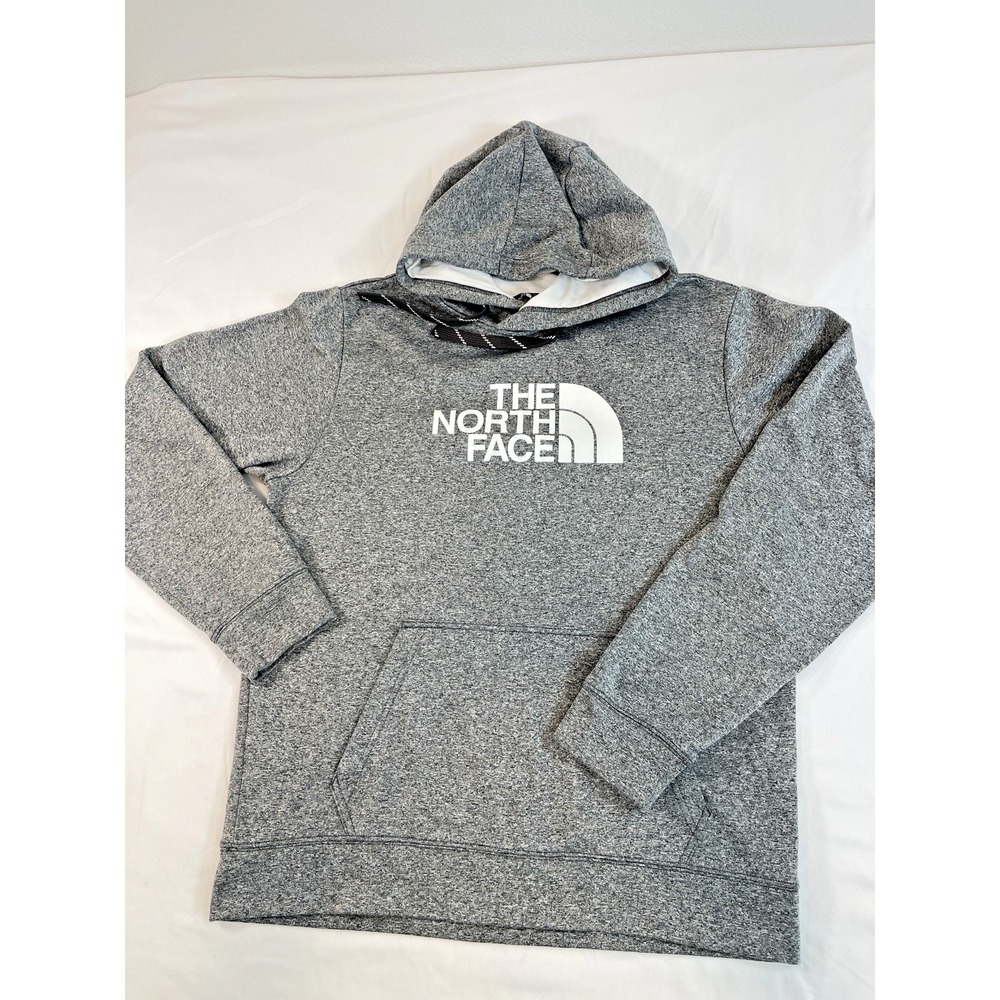 North Face Mens Pullover Hoodie Medium Bold Half Dome White Logo front and back - Picture 6 of 11